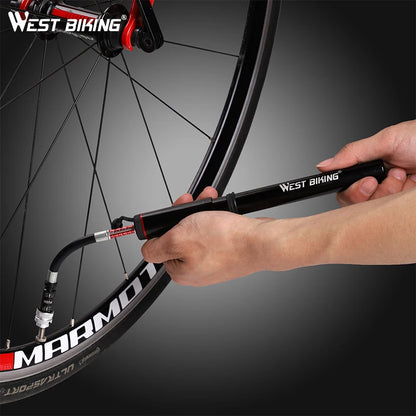 WEST BIKING Bike Pump Pressure Gauge Tube 120PSI Bicycle Pump Presta Schrader Hose Tire Air Inflator Road MTB Bike