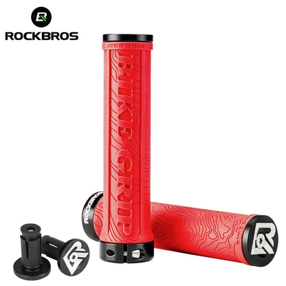 ROCKBROS TPR Rubber Bike Grips Bicycle Handlebar Mtb Grips Soft 3D Anti-skid Lock On Handle Bar