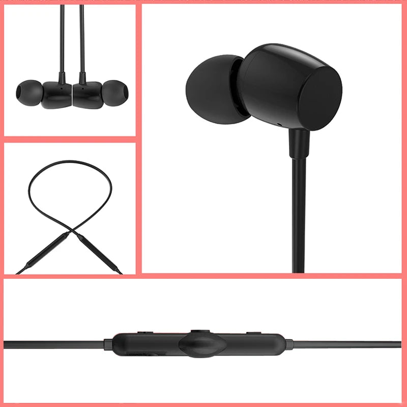 EARDECO Sport Wireless Bluetooth Headphones Heavy Bass Earphones with Mic In-Ear Noise-Canceling for Phone Call And Music ~48h Battery Life