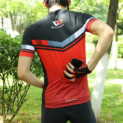 WEST BIKING Summer Sports Cycling Jerseys Set Breathable Quick Dry MTB Bicycle Clothes