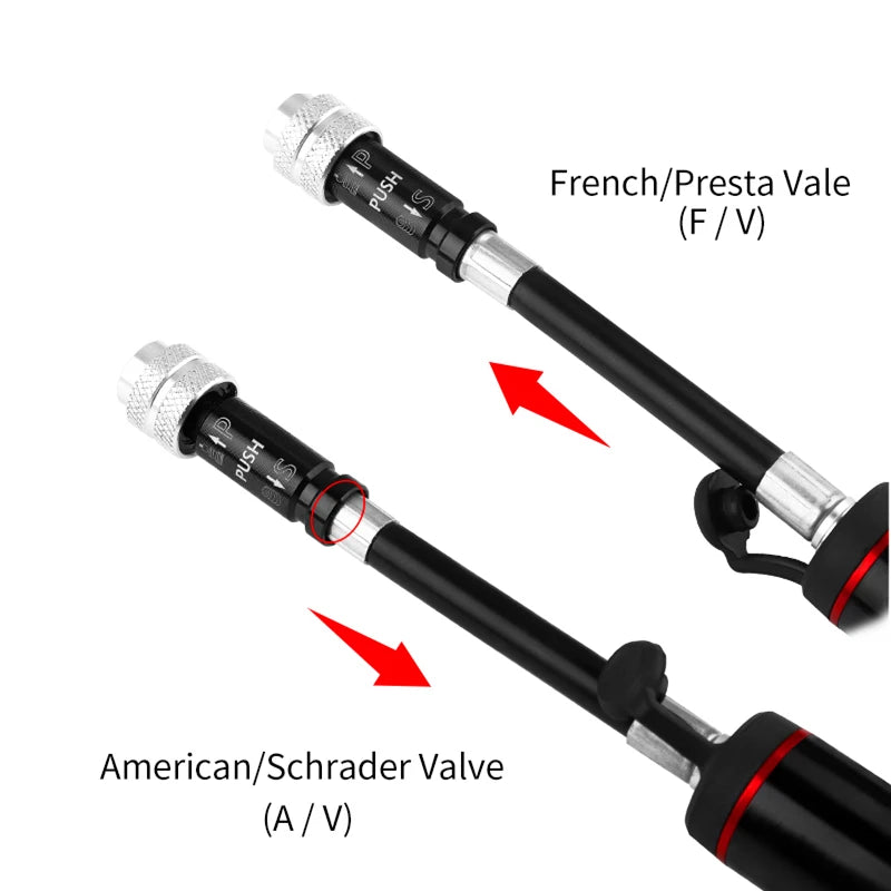 WEST BIKING Bike Pump Pressure Gauge Tube 120PSI Bicycle Pump Presta Schrader Hose Tire Air Inflator Road MTB Bike