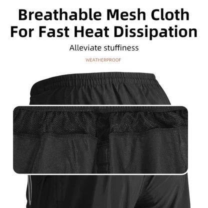 ROCKBROS Men's Cycling Pants Waterproof Breathable Anti-Sweat Elastic Waist Trousers for Bike Fitness Sports Black