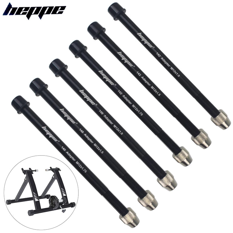 HEPPE Bike Trainer Thru Axle MTB Bike Trainer Shaft Skewer 12x142 12x148 Trainer Axle Quick Release M12xP1.0/1.5/1.75