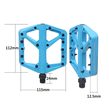 RACEWORK Bicycle Pedals MTB Nylom Pedal Ultralight Seal Bearings Flat Mountain Road Bike BMX Platform Pedal