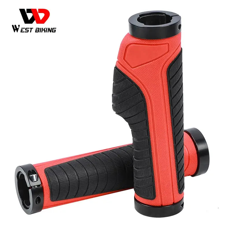 WEST BIKING MTB Bicycle Handlebar Rubber Grips Ergonomic Bike Accessories Ring Lockable Non-slip Shock Absorption Bicycle Grips