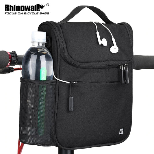 Rhinowalk multifunctional handlebar large capacity folding bag  with water bottle holder  for Mountain Bike/Folding bikes with 2 in 1 waterproof large capacity for brompton bag
