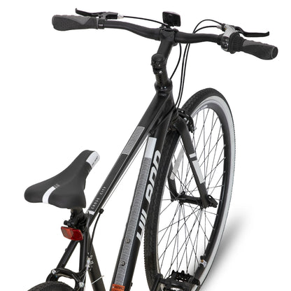 Hiland HIU7002 Hybrid Bike, Shimano 7-speed Drivetrain,  Front and Rear Caliper Breaks, 700C Wheels for Men, Women  Commuter Bike City Bike