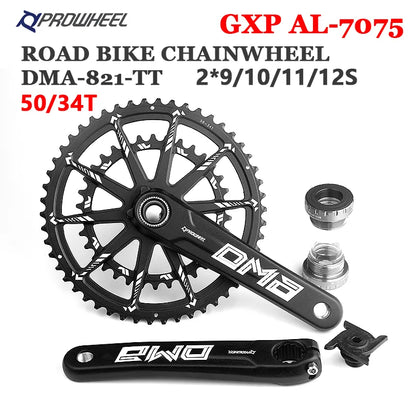 Prowheel DMA-821-TT Road Bike Crankset 9/10/11/12S Double Chainring Crank