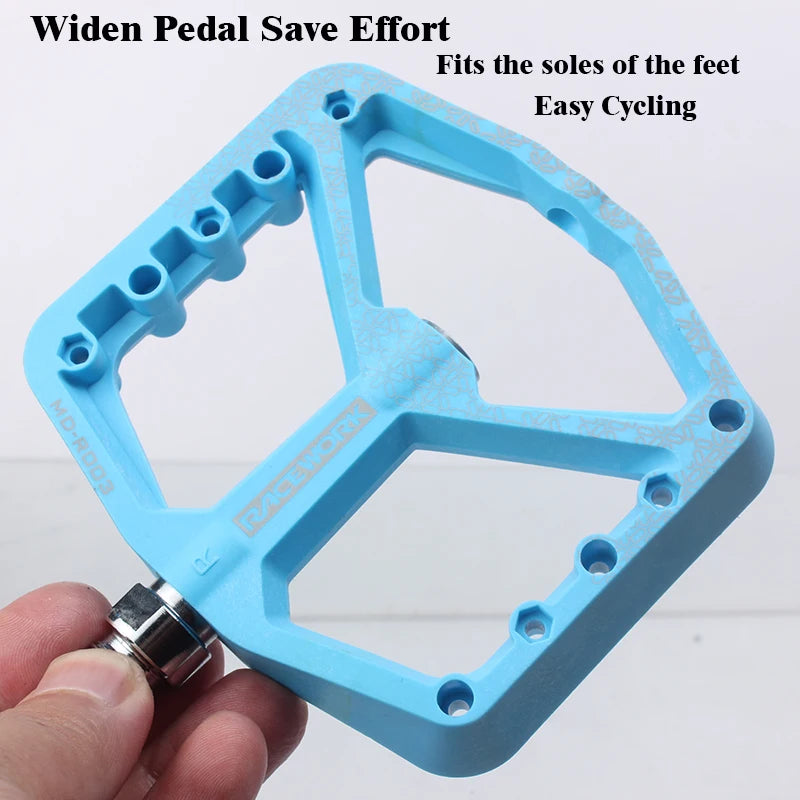 RACEWORK Bicycle Pedals Ultralight Seal Bearing 9/16 BMX MTB Mountain Road Bike Nylon Pedal Flat Platform