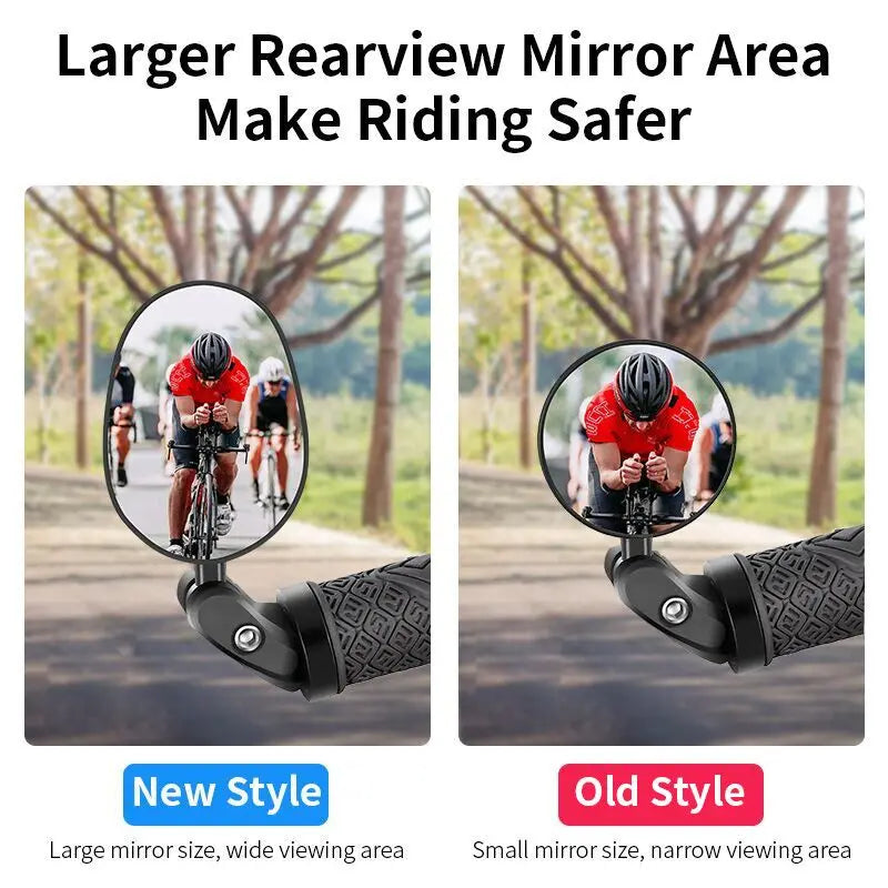 WEST BIKING Wide Angle Bike Rearview Mirror MTB Road Bicycle Handlebar Mirror 360 Rotation Adjustable Cycling Rear View Mirror