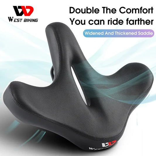 WEST BIKING Oversize Bicycle Saddle With Taillights