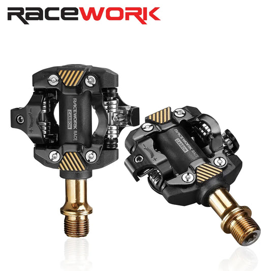 RACEWORK MTB Pedal Self-Locking SPD Pedals Mountain Bike Cleats Bearing Footrest Bicycele Parts