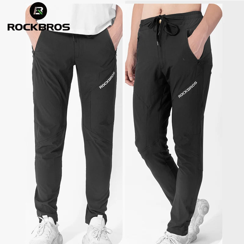 ROCKBROS Quick Drying Cycling Pants Men Women Breathable MTB Road Bike Trousers Spring Summer Sportswear Elastic Comfortable