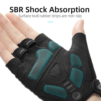 ROCKBROS Cycling Breathable Half Finger Anti-slip Men Women Anti-sweat Reflective Gloves