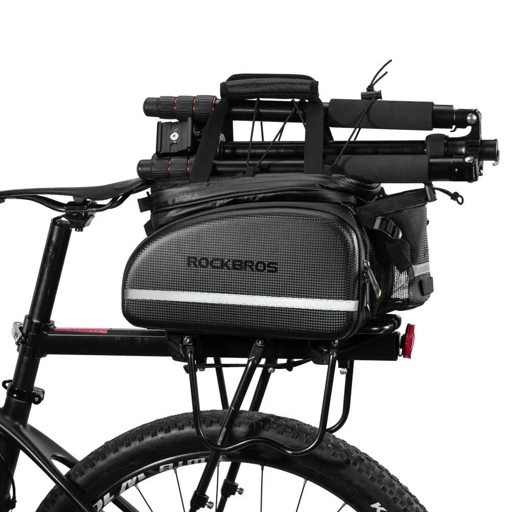 ROCKBROS Bicycle Carrier Bag MTB Bike Rack Bag Trunk Pannier Cycling Multifunctional Large Capacity Travel Bag With Rain Cover