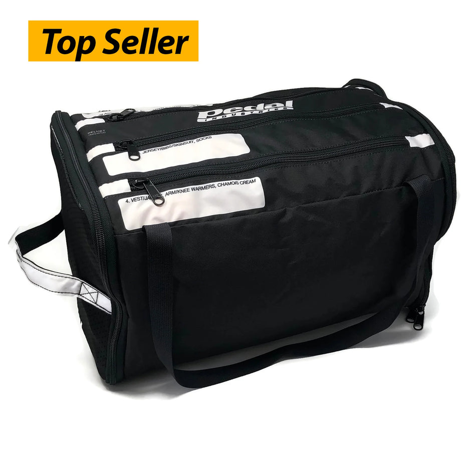 PEDAL Basic Black RaceDay Cycling Gear Bag™ – Waterproof Multi-Compartment Helmet & Shoe Storage