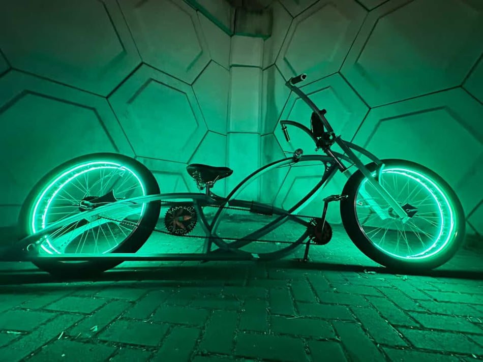 VeloGlow Fat Tire Double Strip LED Wheel Light Kit – Bluetooth RGB E-Bike Rim Lights | Velozzo
