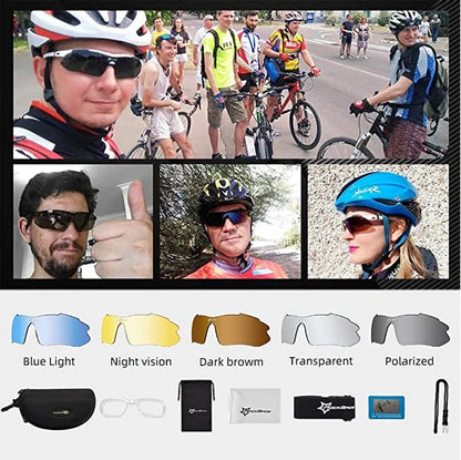 ROCKBROS Slim Polariised 4 Interchangeable Lens UV400 Cycling Glasses