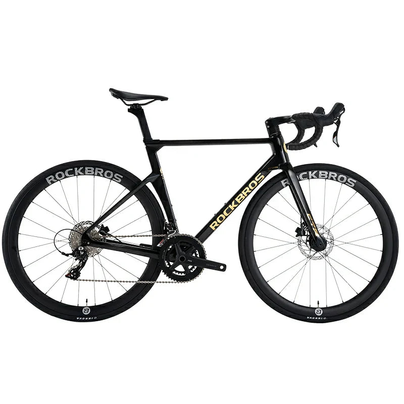 ROCKBROS CTR Carbon Fiber Road Bike – 2×12 Speed Hydraulic Disc – Glossy Black