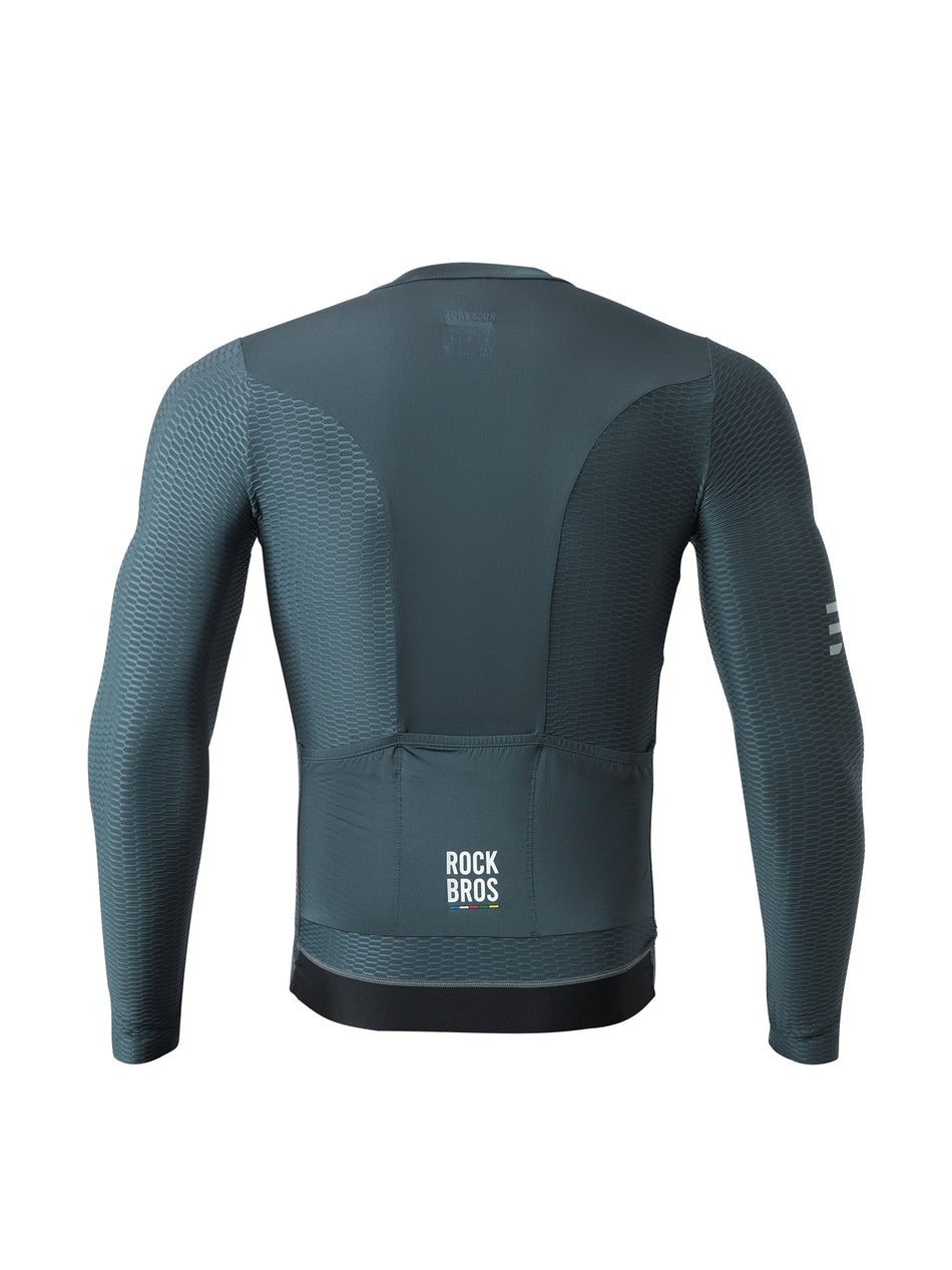 ROCKBROS Men’s Grey Long-Sleeve Cycling Jersey – Road To Sky