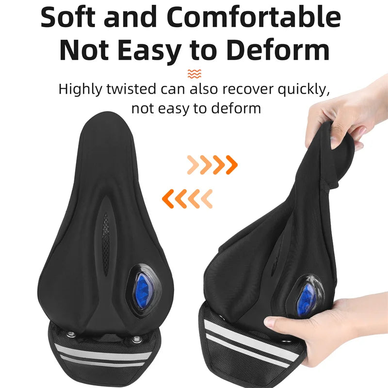 WEST BIKING Saddle Cover with Safety Taillights Comfortable Gel Memory Foam