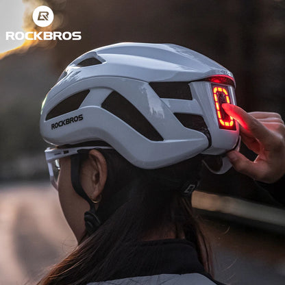 ROCKBROS Bicycle Light Helmet Type-C Charging Cycling Helmet Rechargeable Adjustable MTB Safely Mountain Road Scooter Helmet