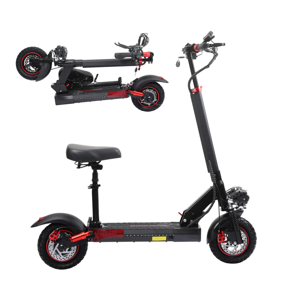 FREEBOY 1200W Electric Scooter with Seat Foldable Unisex 48V 21Ah Battery Dual Suspension 11'' Off-road Tires for Commuting