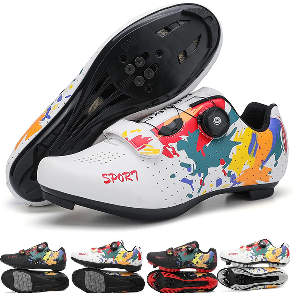 Cycling Men Carbon Sports Speed Bike Shoes  Mountain Racing Flat  Road Cycling Footwear