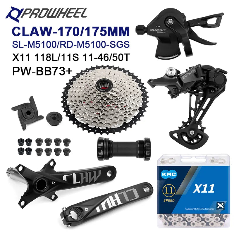 PROWHEEL MTB Crank SHIMANO DEORE M5100 11v Groupset