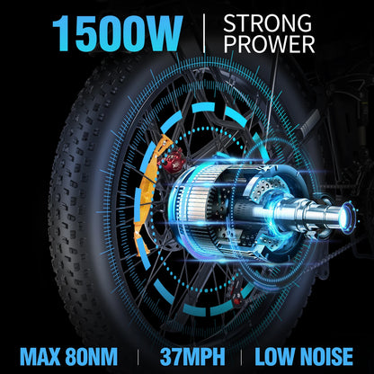 Ridstar DC-26 20" X 4.0 Fat Tire E-Bike 1500w/20AH/37mph top speed