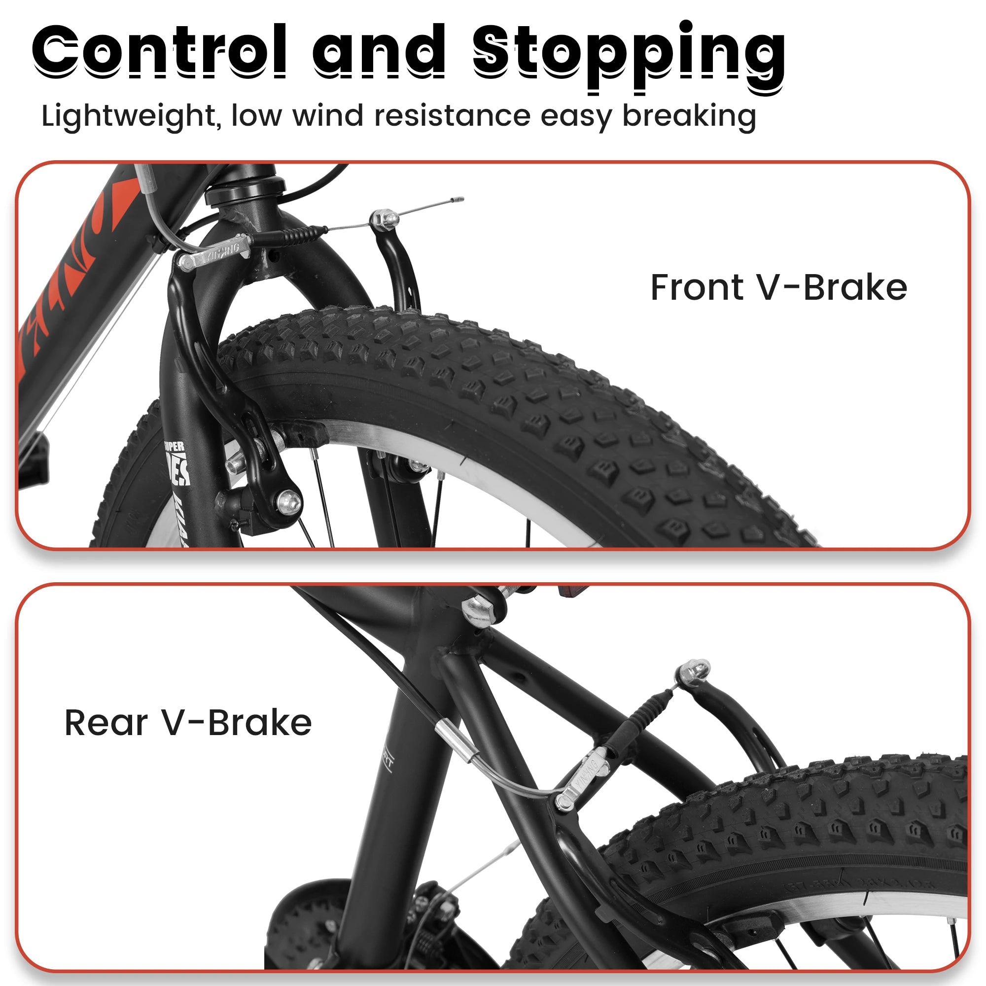 ECARPAT 24/26 Inch Mountain Bike – 21 Speed Steel Frame Dual V Brakes Commuter MTB for Men & Women - 24 Inch Mountain