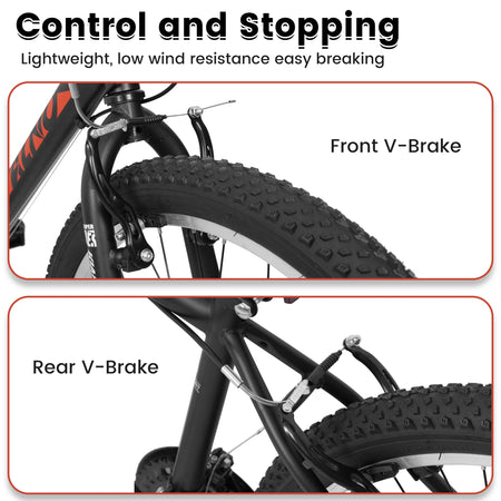 ECARPAT 24/26 Inch Mountain Bike – 21 Speed Steel Frame Dual V Brakes Commuter MTB for Men & Women - 24 Inch Mountain