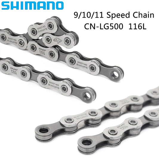 SHIMANO CUES CN LG500 9/10/11 Speed Bicycle Chain 116 Links LINKGLIDE Chain for MTB Mountain Road Bike Original Parts