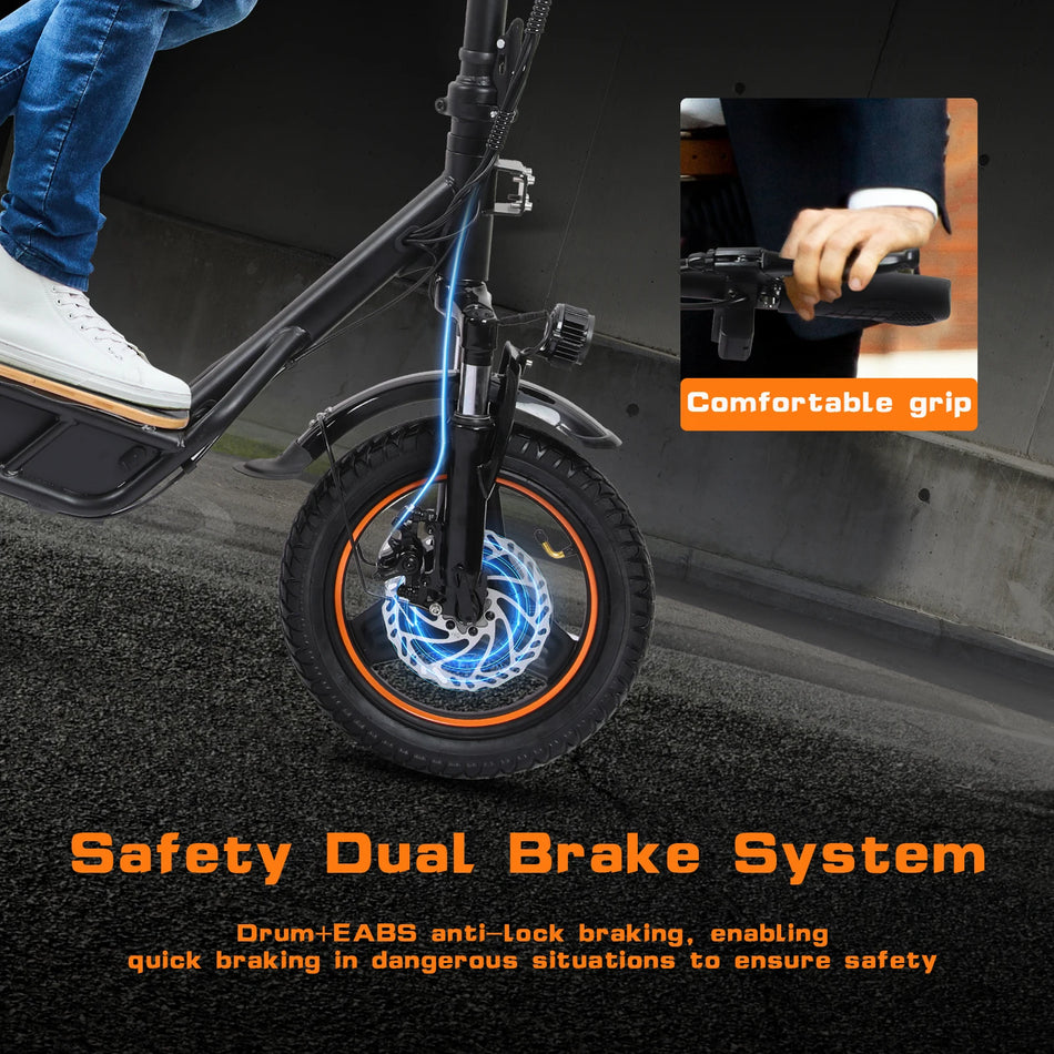 FREEBOY Electric Scooter with Seat for Adults, 750W Motor Power, 48V 18Ah Battery, Load 330Lbs, Commuter Scooter with Storage Box