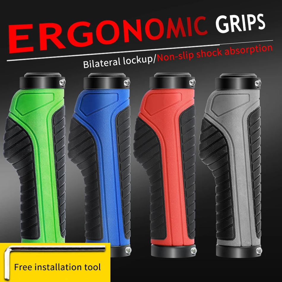 WEST BIKING MTB Bicycle Handlebar Rubber Grips Ergonomic Bike Accessories Ring Lockable Non-slip Shock Absorption Bicycle Grips