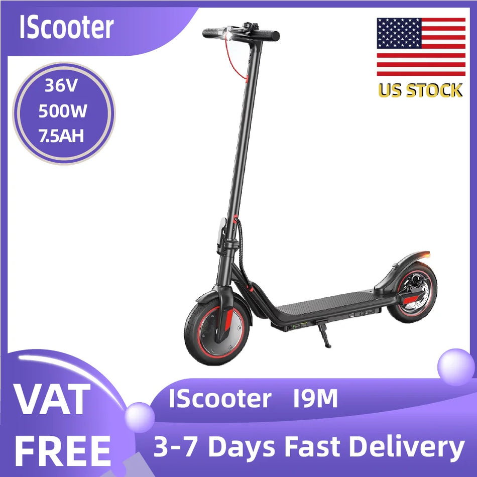 iScooter i9M Electric Scooter 500W 36V 7.5Ah 10" Tire Foldable Adult City E-Scooter