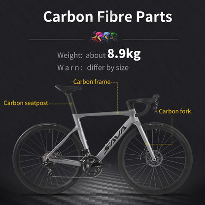 SAVA AURORA R7000 22 Speed Kit  Carbon Fiber Road Bike Race Bike with SHIMAN0 105 Road Bike with CE/UCI Approved