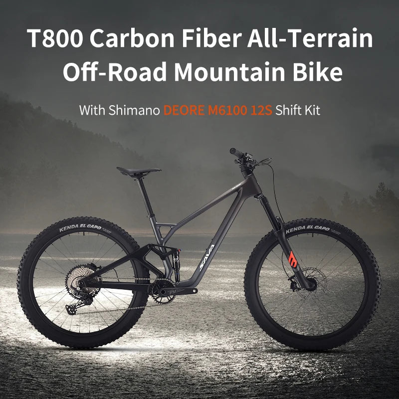SAVA 2025 New TITAN612 Pro All Terrain Carbon Fiber Mountain Bike with Hydraulic Disc Brakes Off-Road Softtail Mountain Bike