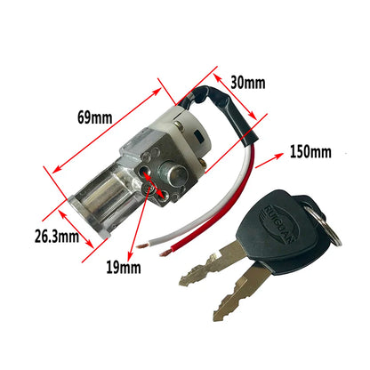 High Performance Universal Battery Chager Mini Lock with 2 keys For Motorcycle Electric Bike Scooter E-bike Electric Lock