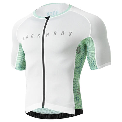 ROCKBROS Men's MTB Cycling Jersey Summer Sportswear Breathable T-Shirt Mountain Bike High-Quality YKK Zipper Short Sleeve GEL Pad