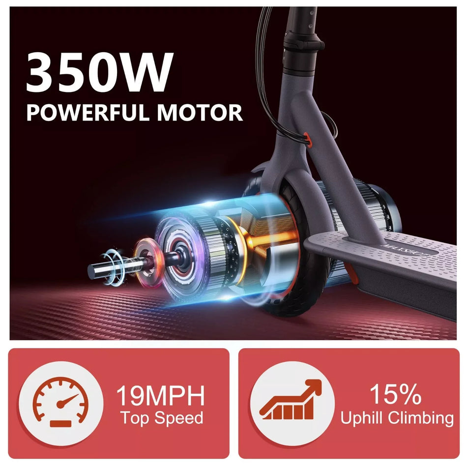 LADPED 350W Electric Scooter 19mph APP Controlled Smart Folding Scooter with Shock-Absorbing Anti-Skid 8.5 Inch Tires Waterproof