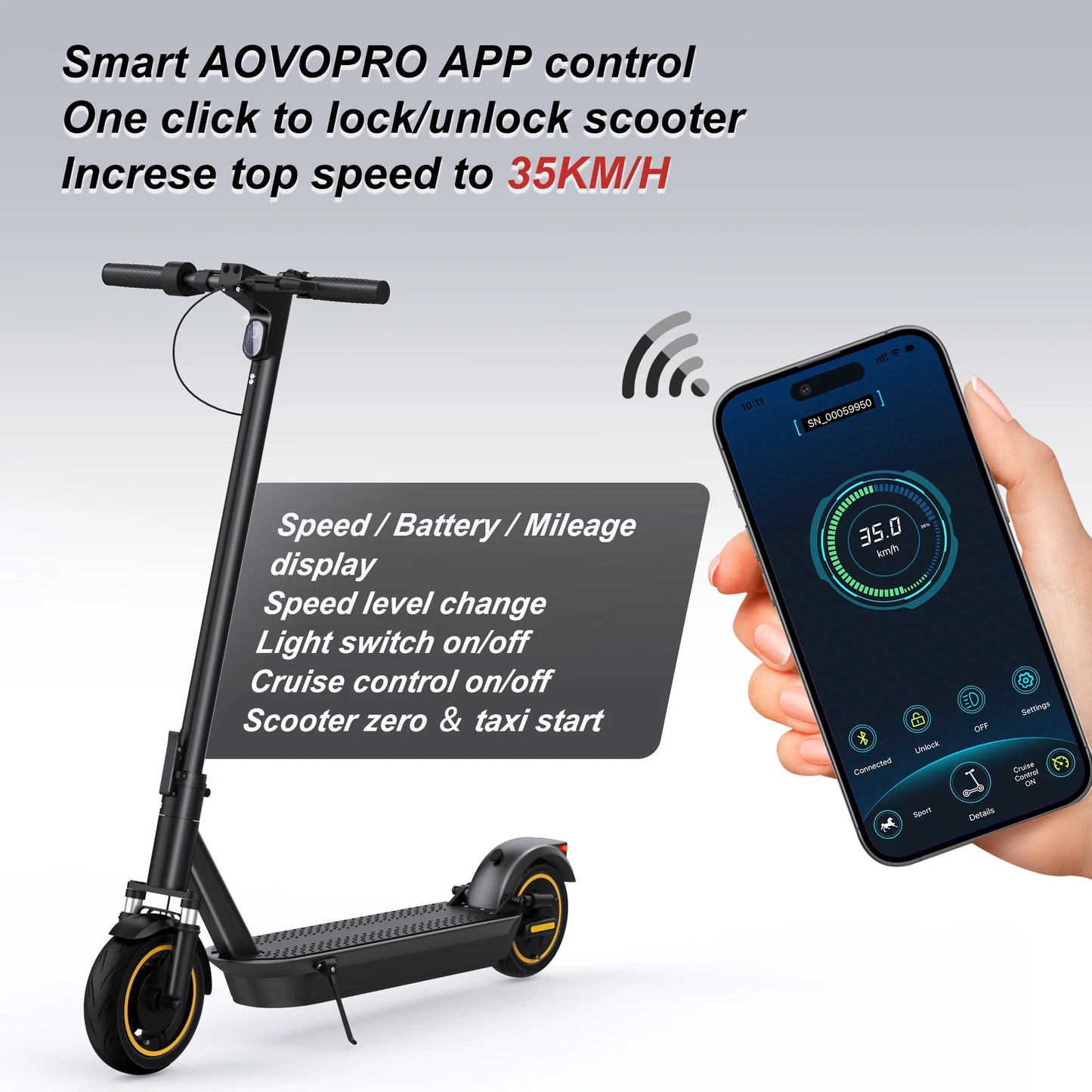 AOVOPRO New ESMAX Folding Electric Scooter 500W 40km/h Adult