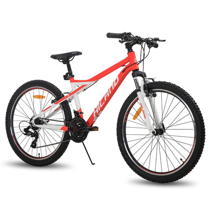 Hiland 26 inch Womens Mountain Bike, 21 Speed with Suspension Fork MTB, Internal Cable Bicycle for Youth Men Women Adult