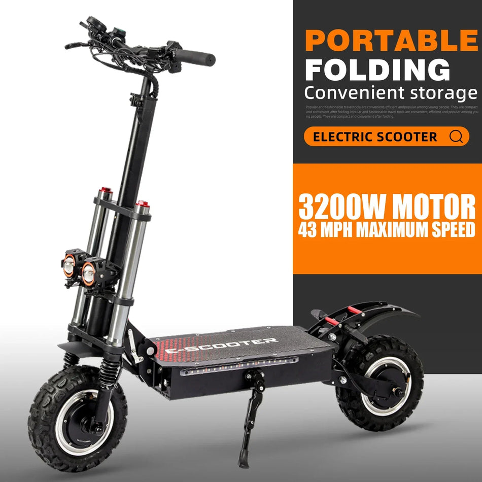 FREEBOY J30 MAX Electric Scooter Dual 3000W Motors 60V 38Ah 11" Fat Tire Folding E-Scooter