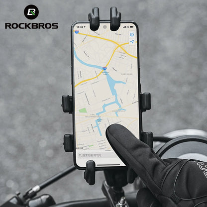 ROCKBROS Warm Bicycle Gloves Outdoor Touch Screen Winter Gloves Windproof Motorcycle Scooter Ski Anti-slip Thermal Bike Glove