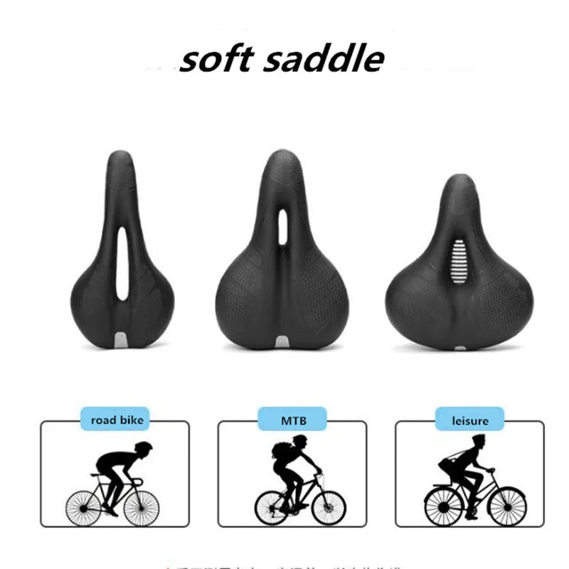 BG16 3size saddle soft rubber shock seat for women & men Double damping ball seat memory foam saddle Road/MTB/Hybrid