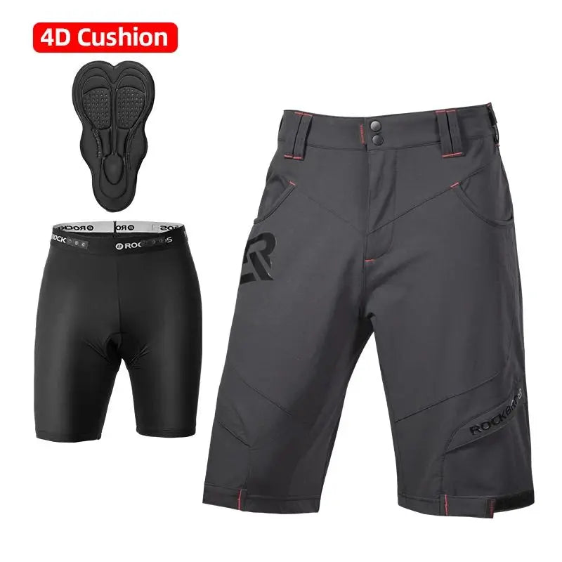 ROCKBROS 4D Women's Men's Shorts 2 In 1 With Separable Underwear Shorts Bike Shorts Climbing Running Bicycle Pants Cycling Trous