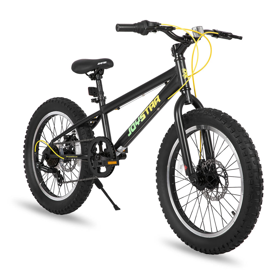 JoyStar 20" Mountain Bike for Kids Ages 7-12 Year Old, 3-Inch Wide Knobby Tires, 7 Speed Shimano Drivetrain, Disc Brakes