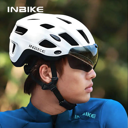 Inbike Helmet Dual mode magnetic suction Goggles Helmet with Taillight for men and women