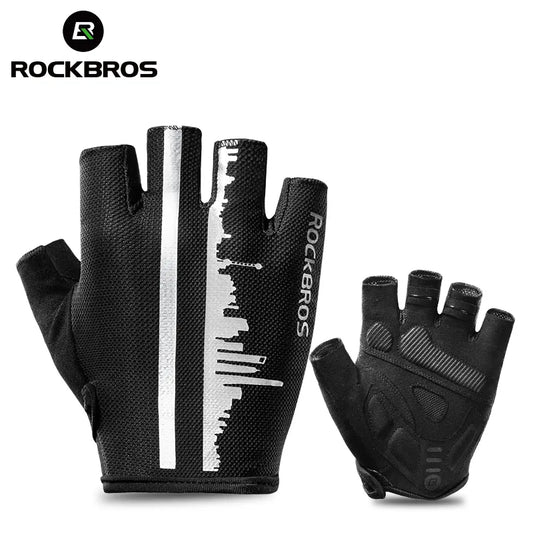 ROCKBROS Cycling Breathable Half Finger Anti-slip Men Women Anti-sweat Reflective Gloves